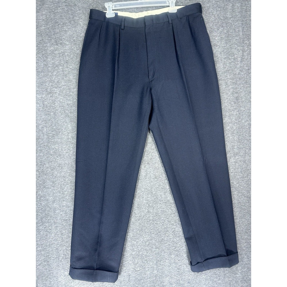 Vintage Polo Ralph Lauren Men's Navy Pleated Dress Pants